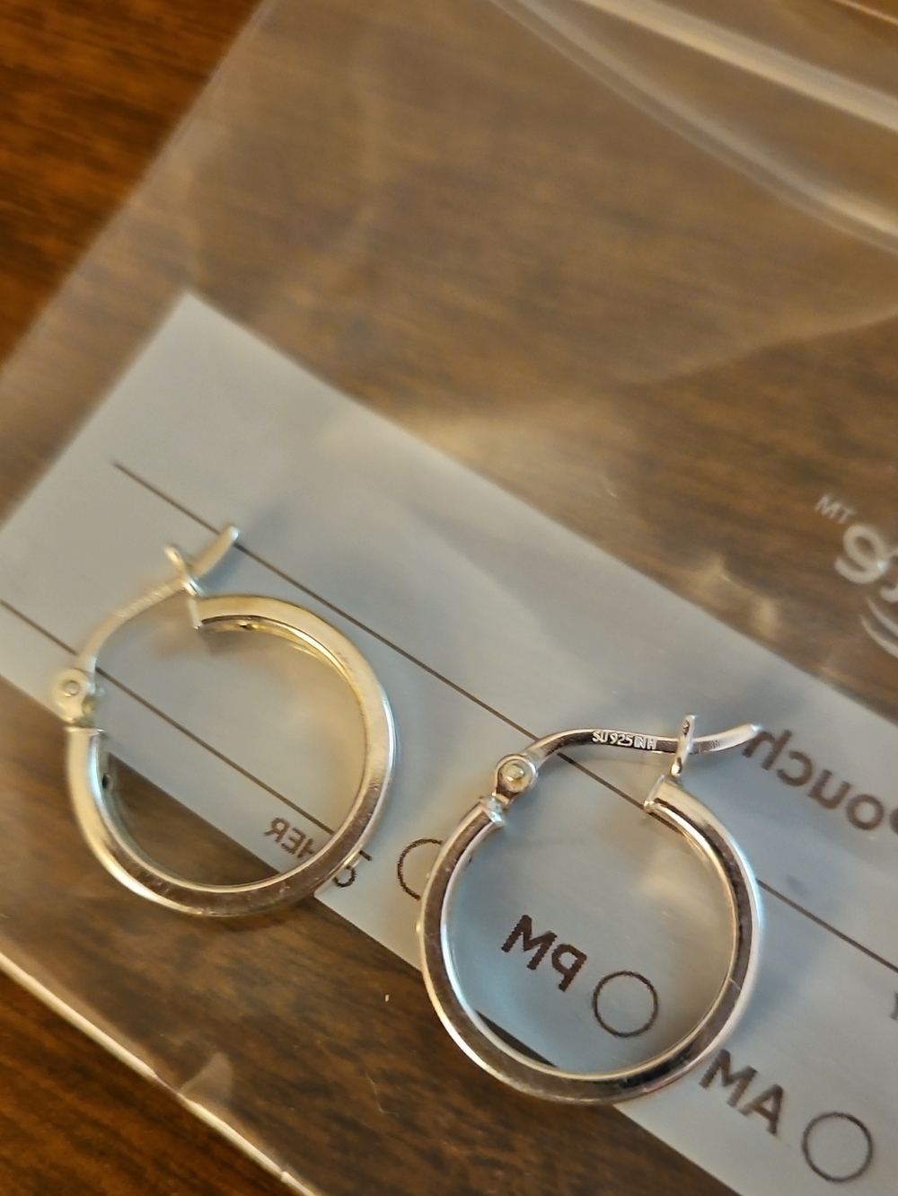 Classic Silver Hoop Earrings - Women's Jewelry 5/8" Hollow - Picture 2 of 3